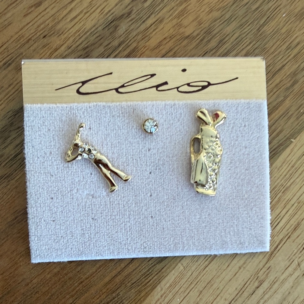 Clio Gold and Silver Golf Brooch Pin Set